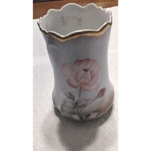 hand painted nippon vase Floral Vintage Victorian Style Gilted Edge